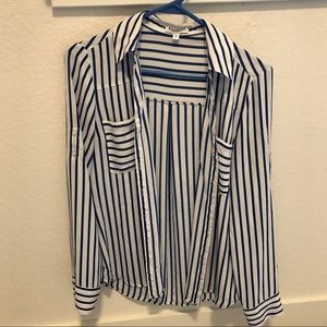 Express white and blue striped portofino shirt